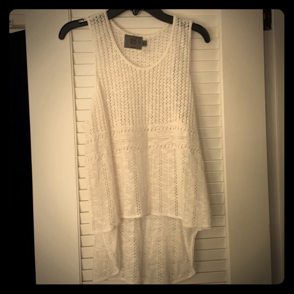 Sweet n Sinful crochet high low tank swim cover up